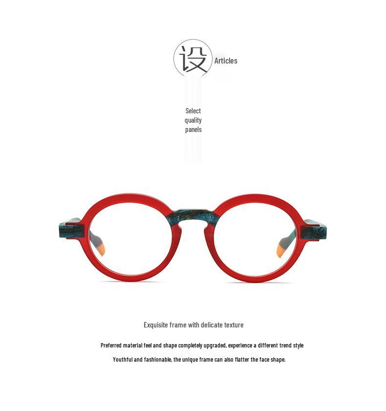 New Frosted Personalized Round Eyeglass Frame for Small Faces - Unisex Myopia Glasses