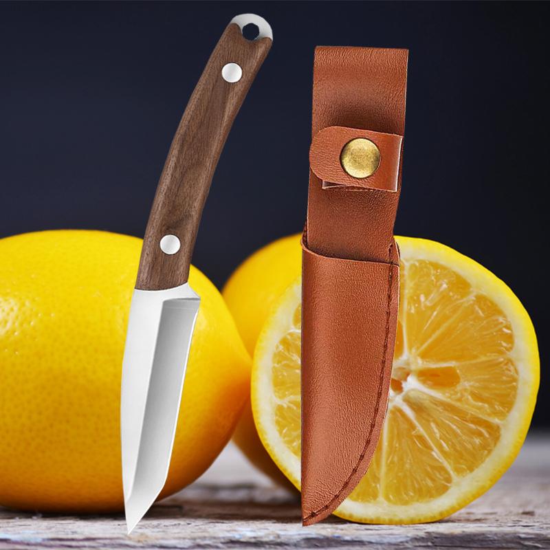 

Кухонные ножи Нож для фруктов с деревянной ручкой Кухонный острый нож для мяса Нож из нержавеющей стали для нарезки овощей Мини-нож для очистки овощей 1pcs
