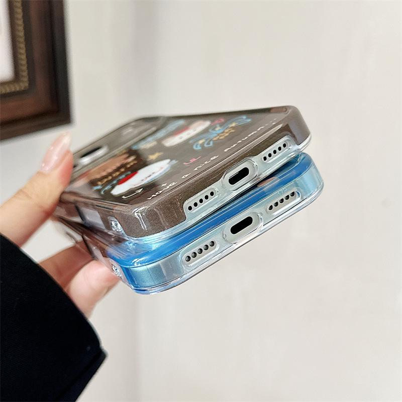 Plaid Scarf Design Case for iPhone 17, 16ProMax, 15, and 14 with Cat and Dog Theme.