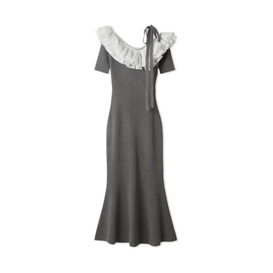 SNIDEL Asymmetrical Pleated Color Knit Dress SWNO252031 Women s