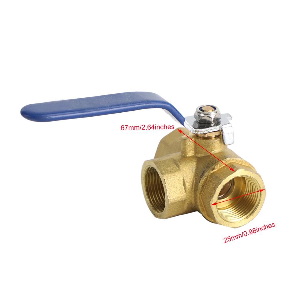 G3/4" 3 Way Ball Valve Three T Port Brass Female Type For Water Oil And Gas