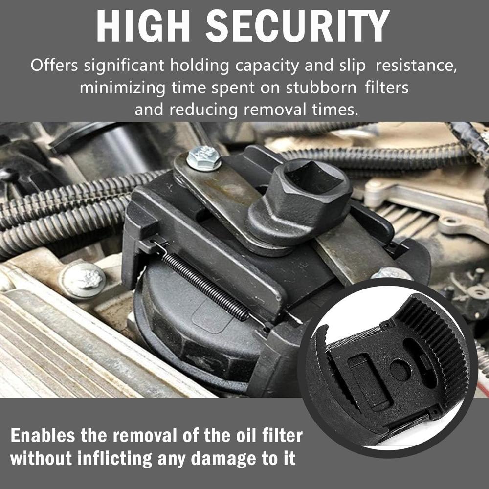 Professional Durable Universal Adjustable Oil Filter Wrench Two-Jaws 60-80mm Range Filter Remover Tool For Auto Maintenance