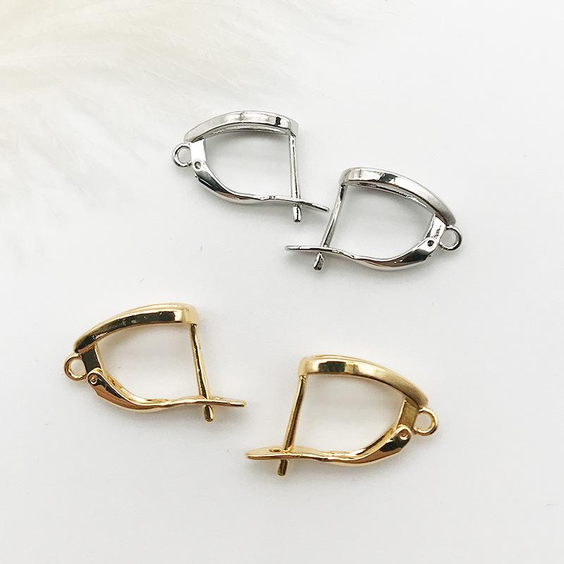 10pcs 11*18mm U Shape Copper Earrings Hooks Plated French Earring Hook Ear Wire Lever Back Open Loop DIY Jewelry Making Findings