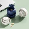 2 In 1 Portable Pill Grinder & Cutter, Multifunctional Pill Grinder, Stainless Steel Blade Pill Cutting Dispenser Organizer