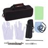 Piccolo Instrument White Copper Nickel Plated C Key Piccolo Flute for Beginners Students with Hard Case Cleaning Rod Cloth and Gloves