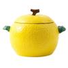 ZISIZ Lemon Ceramic Soup Bowl with Lid