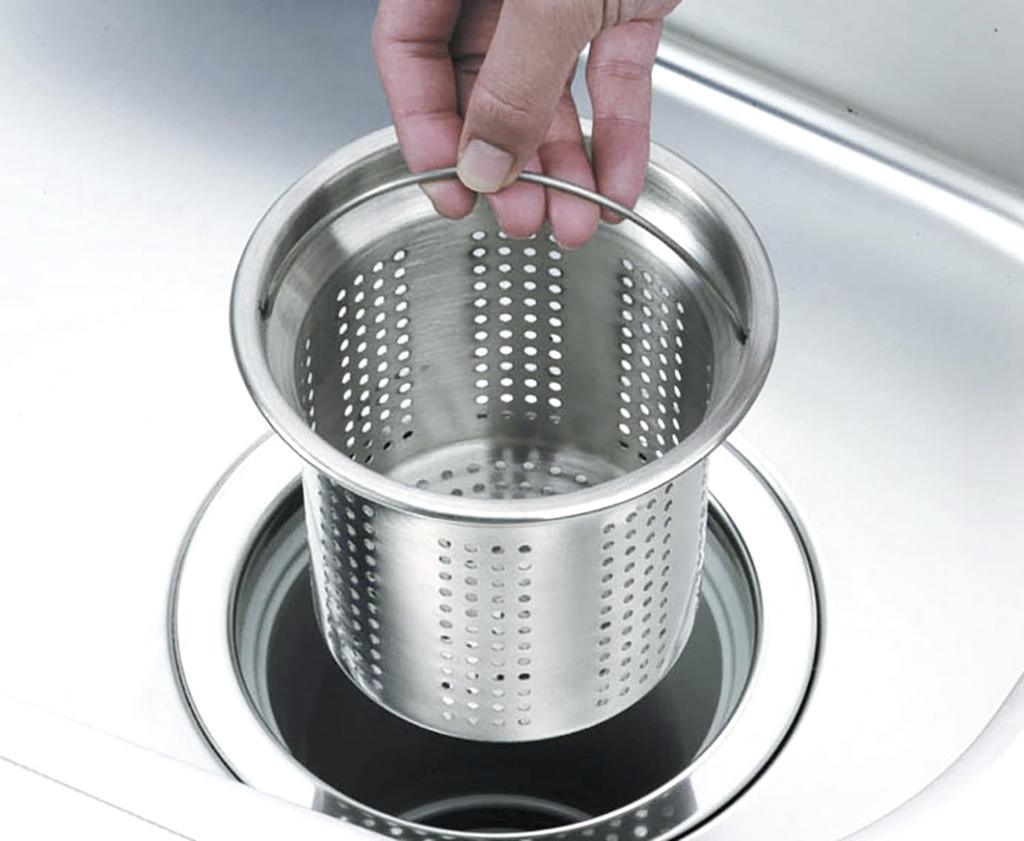 Pearl Metal Drain Basket, 13.5cm, Single-Piece Design, 18-8 Stainless Steel, At Aqua, HB-4170