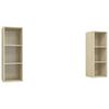 TV Wall Cabinets Set of 2 Sonoma Oak Wood Based Material
