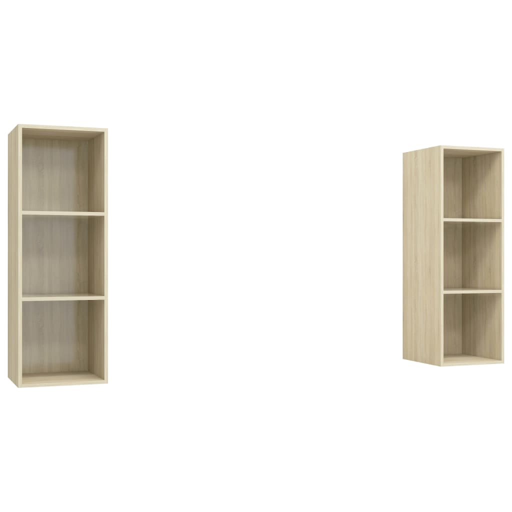 TV Wall Cabinets Set of 2 Sonoma Oak Wood Based Material