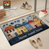 2D Cartoon Red Blue House Sweet Home Floor Mat Doormat Welcome Mat Bathroom Mat Living Room Carpet Rug For Bedroom Home