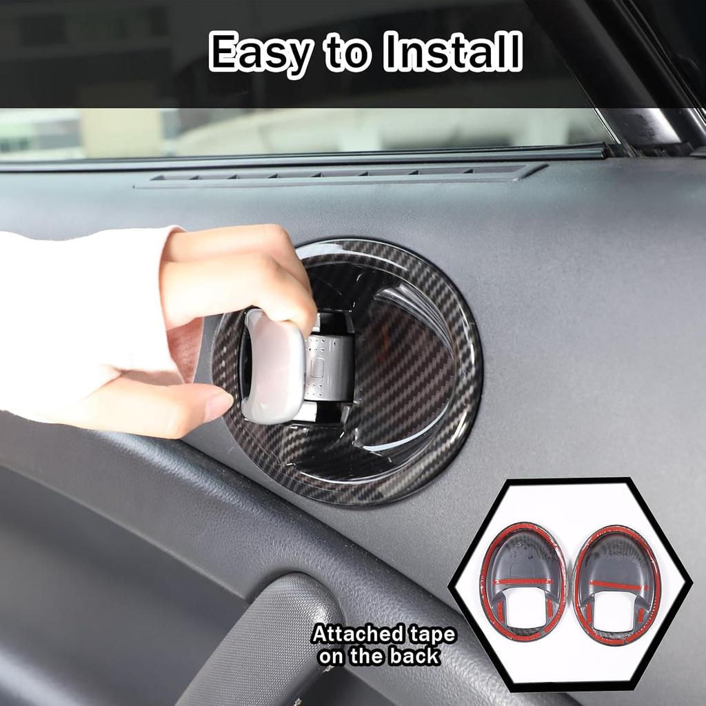 Inner Door Bowl Panel Cover Trim for Mitsubishi Eclipse 2006-2011, 2PCS ABS Material Car Inner Door Handle Bowl Panel Frame Protector Accessories