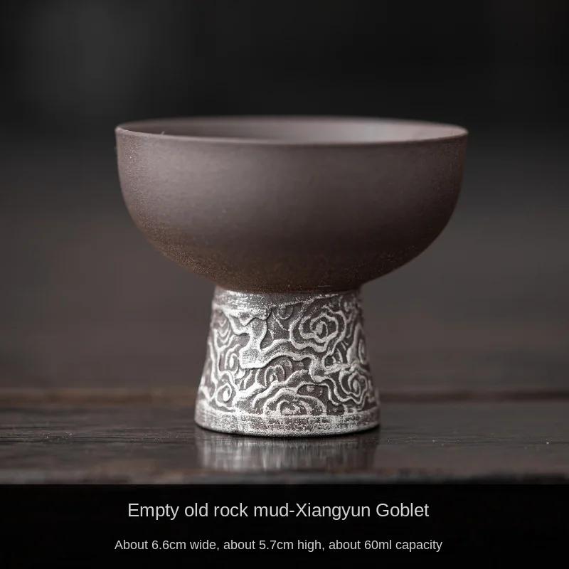 

Empty Zhai Xiangyun Goblet Old Rock Clay Japanese Style Handmade Silver Gilded Master Cup Stoneware Teacup Tea Cup Tea Bowl 200ml