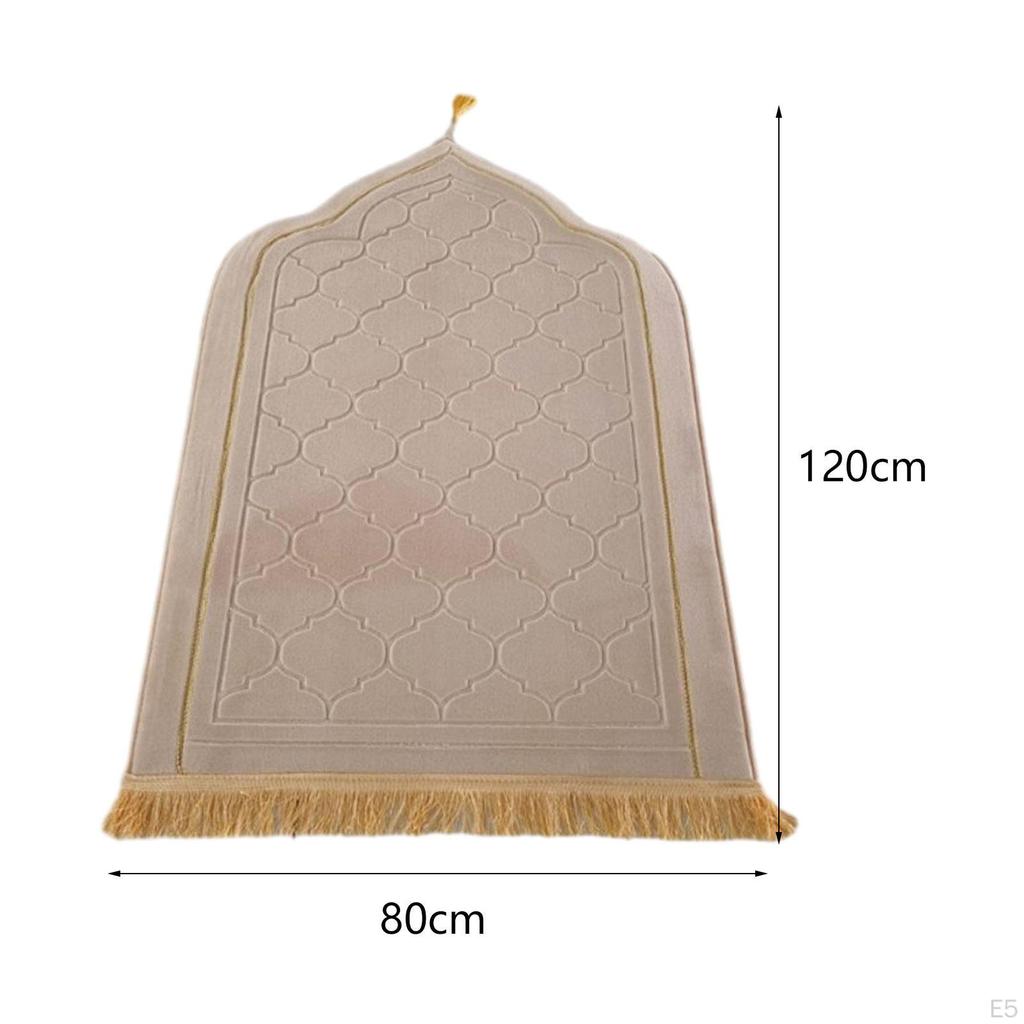 Islamic Prayer Rug Travel Portable Home Floor Embossing Worship Kneel Carpet