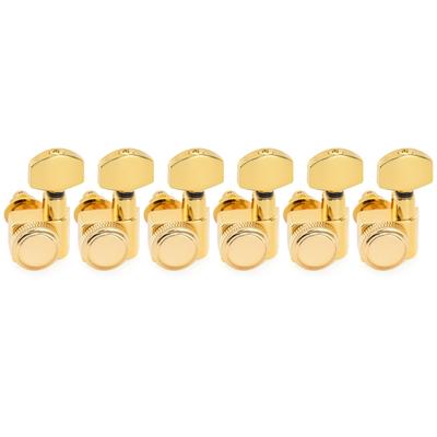 Musiclily Pro Locking Tuning Pegs with Gear Hex for Fender and Electric Gold Left-Handed 6-Row, 2-Pin 181 Ratio, Buttons, Strat, Telecaster, Guitars,