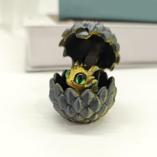 3D Printed Dragon Egg Ornament Vibrant Color Small Size Stress Relief Fidget Toy Adorable Cartoon Dragon Statue