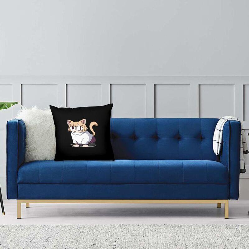 Neco Arc Cat Square Pillow Cover Home Decor Cartoon Comic Game Cushions Throw Pillow For Car Double-Sided Printing