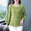 T-Shirt Tops Women Cotton Blouse Oversized Comfortable Stretch Long Sleeve T-Shirt Solid Color Round Neck Loose Tops