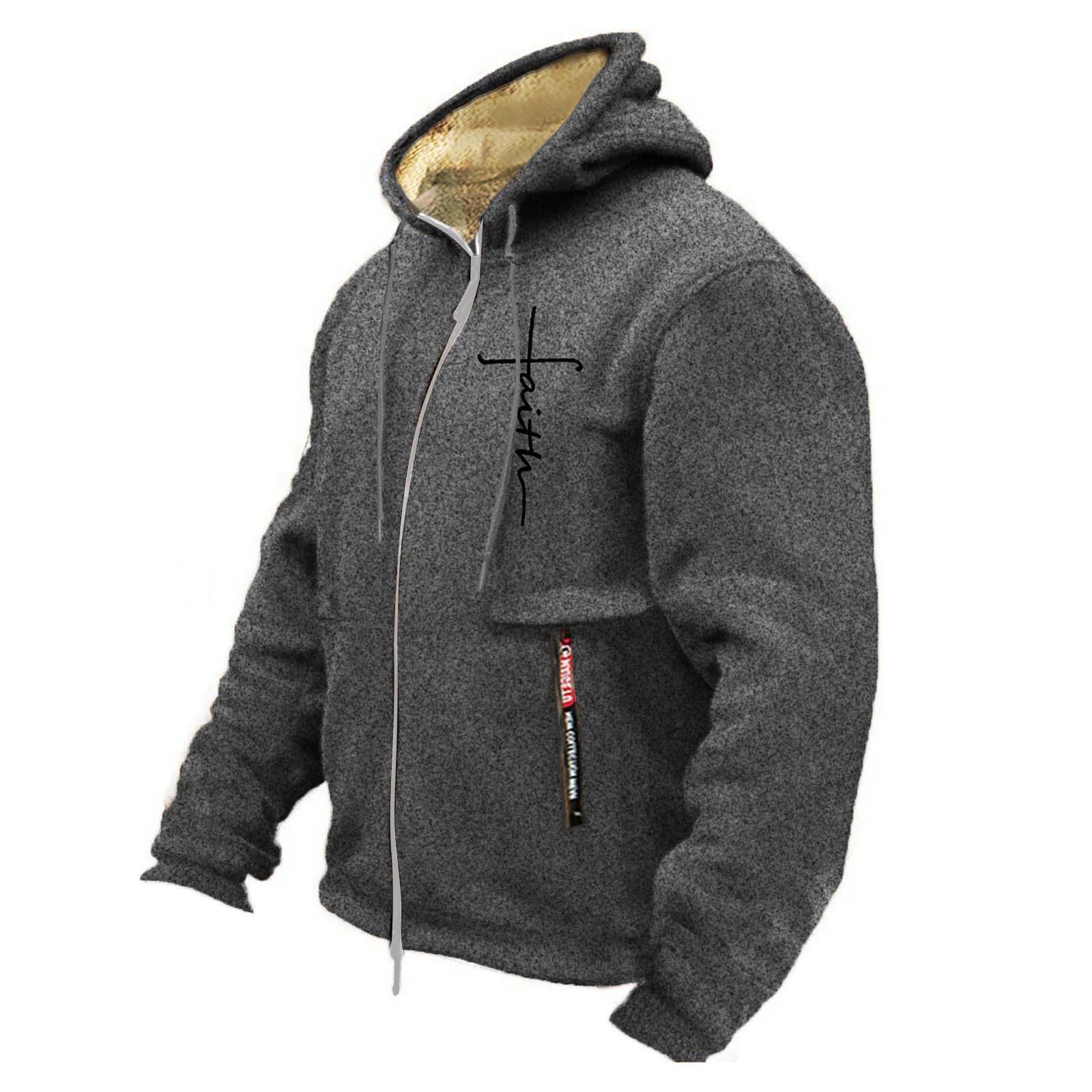 

Зимний мужской кашемировый утолщенный кашемировый кардиган с капюшоном, свитер XXL