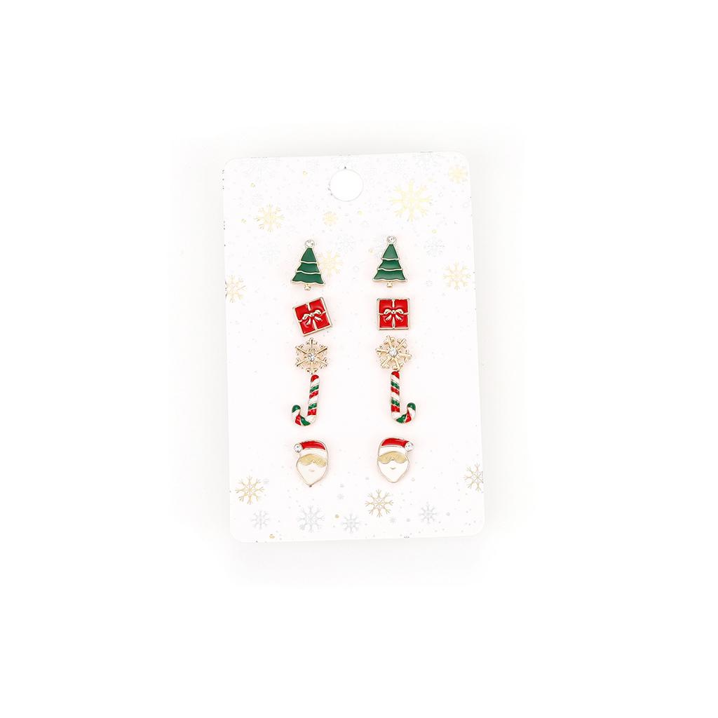 European and American cute cartoon Christmas earrings, autumn and winter Christmas gifts Santa snowman earrings