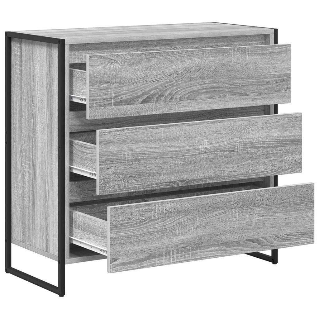 Sideboard Grey Sonoma 79 X 36 X 75.5 Cm Particleboard
