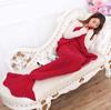 Mermaid Blanket Tail Crochet Knitting Air Conditioner Blankets Soft Gift Warm