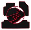 Velour Floor Mats with Red Edge For: Hyundai Tucson I SUV (2004-2010)