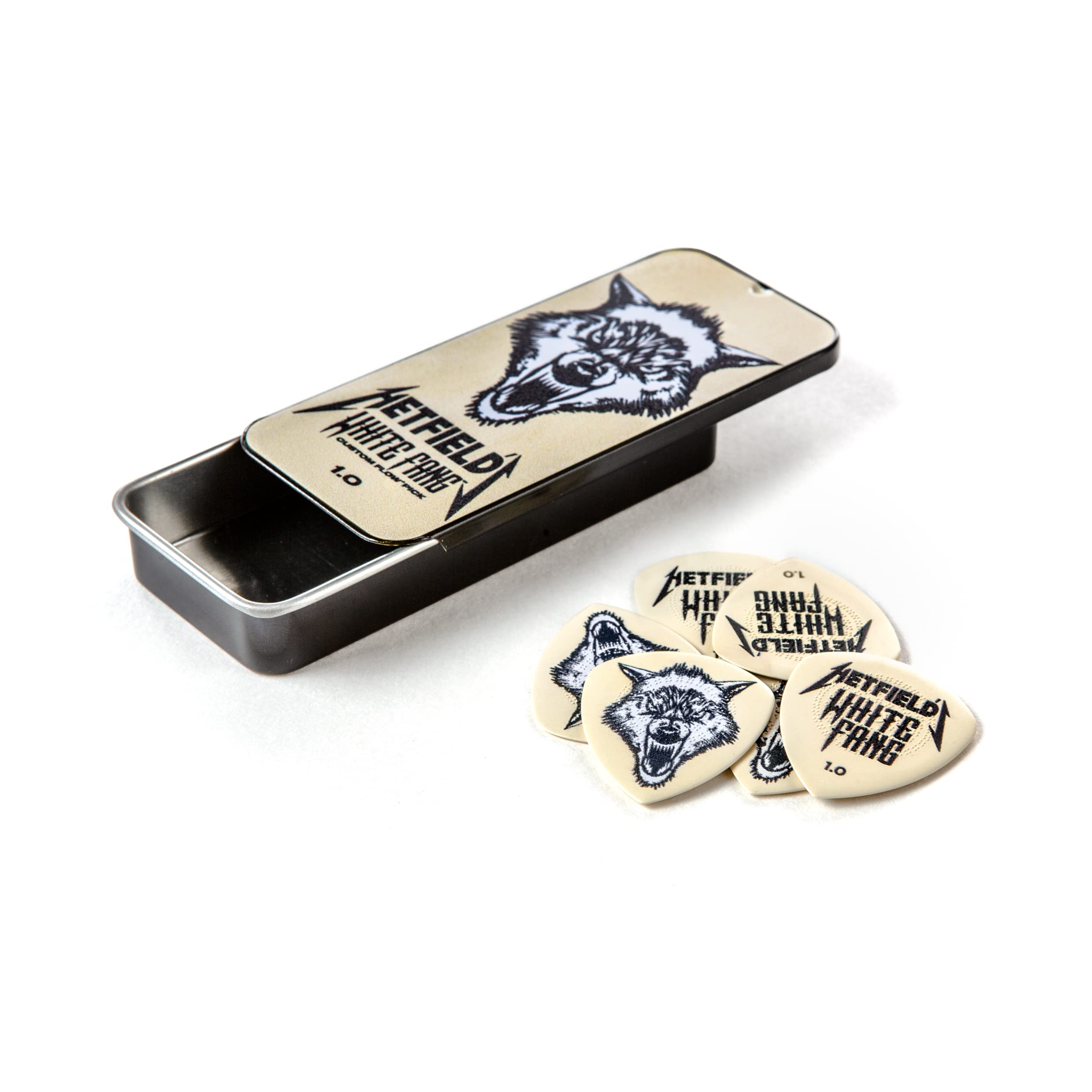 Jim Dunlop James Hetfield Pick Case Set Hetfield Whitefang Tin 1.0 & (James 1.0 PH122T100)