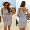 Summer A-word Suspender Skirt Slim-fitting Waist Strap Striped Dress