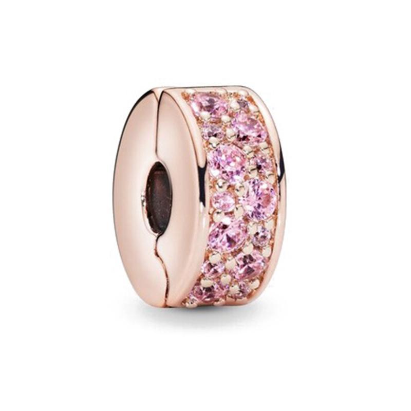 New Copper Rose Gold Lock Love Bow Tree Safety Buckle Charm Bead Fit For Bracelet Necklace Diy Women'S Boutique Jewelry