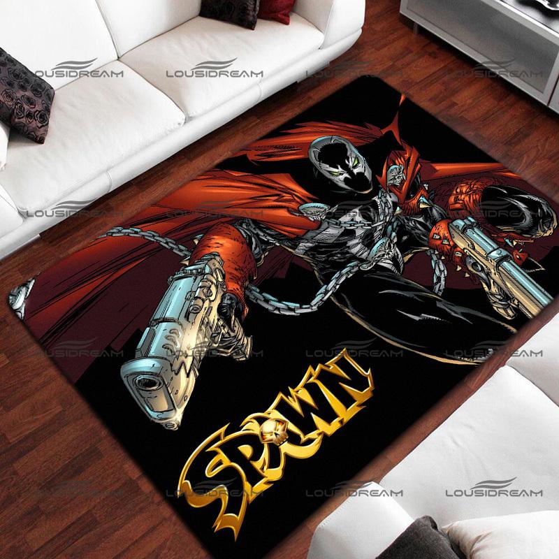 Horror Hellbringer Pattern Decorative Carpet Square Flannel Spawn Rugs Modern Home Living Room Floor Mats Bedroom Carpet