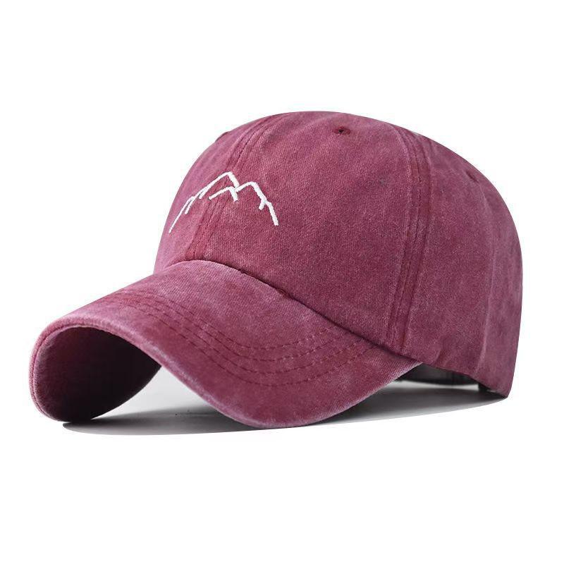 Unisex Distressed Embroidered Cotton Baseball Cap with Soft Brim for Sun Protection
