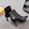 New Women'S Fashion Ankle Boots - Black Glossy Leather Quilted Booties With Front Zipper & Mid-Heel, Slim-Fit Winter Boots