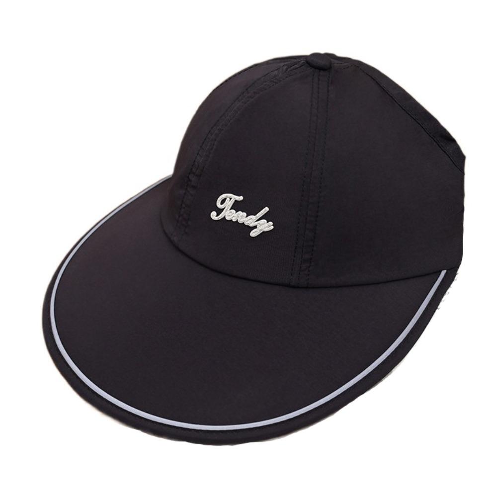 

Быстросохнущая женская шляпа от солнца с широкими полями, шляпа с открытым верхом, шляпа с отверстием для хвостика, бейсболка от солнца, для пеших прогулок чёрный