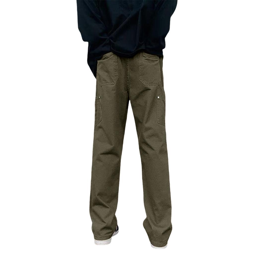 Mens Pants Baggy Wide Leg Casual Elastic Waist Drawstring Loose Fit Sweatpants,Velvet Work Pants