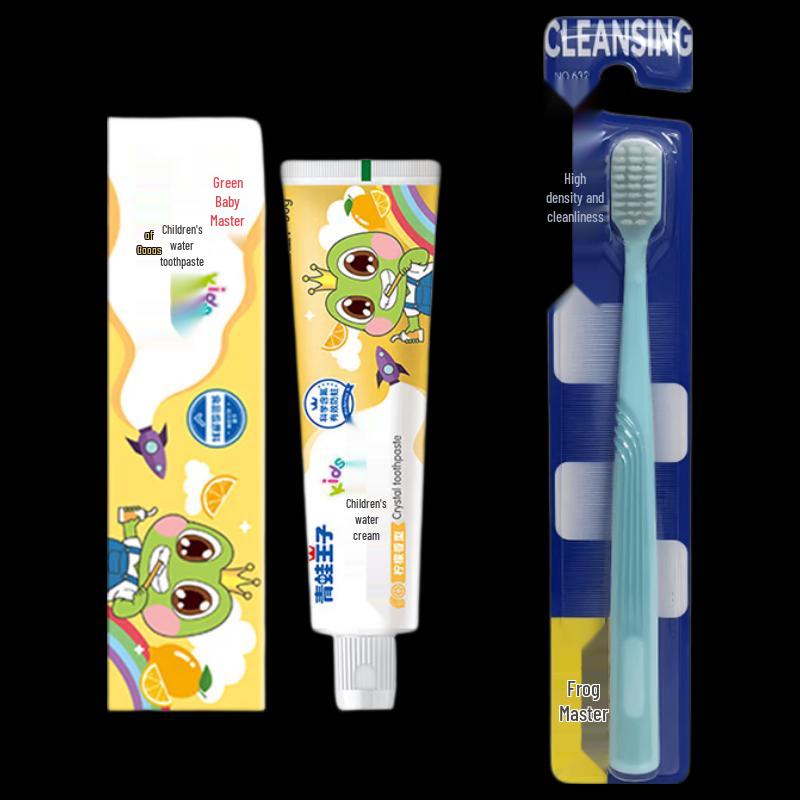 Frog Prince Kids Oral Care Set: Lemon Toothpaste & Soft Brush
