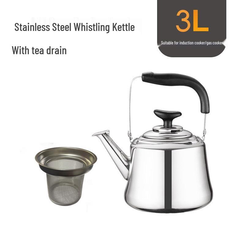 Stainless Steel Whistling Kettle for Induction & Gas Stoves - Large Capacity