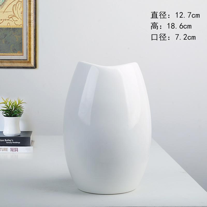 New Modern Ceramic Vase Nordic Home Decoration Pure White Cyan Table Vase Dry Flower Arrangement Creative Living Room Decor