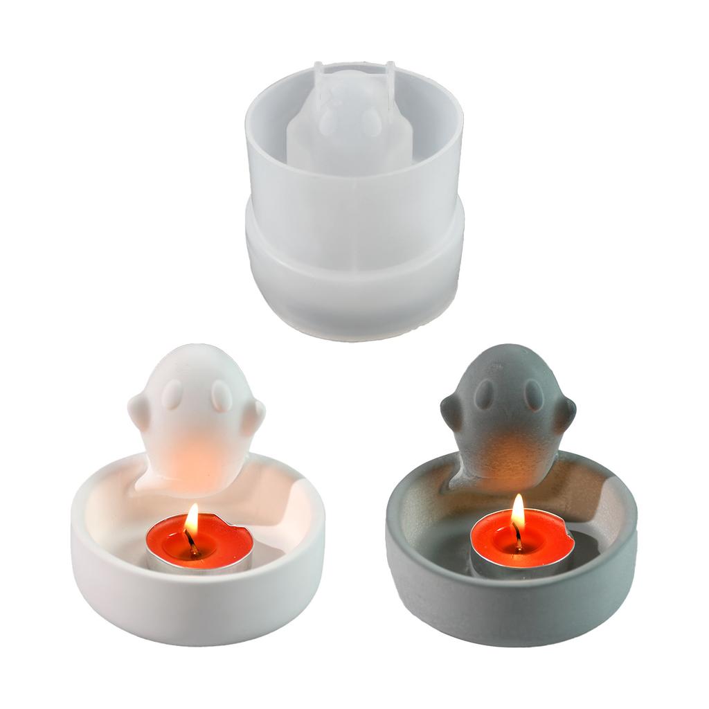 Floating Ghost Candle Holder Silicone Mold, 3D Epoxy Resin Plaster Candle Holder Mold Halloween DIY Art Gifts Home Accessories