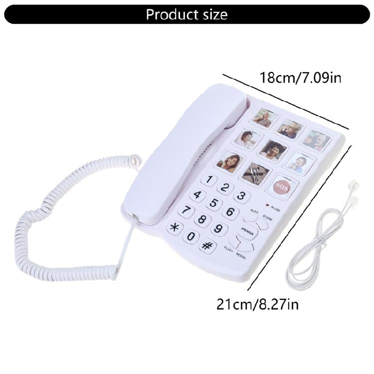 Large Button Home Phone Fixed Landline Telephone With Speakerphone and Last Number Redial Feature