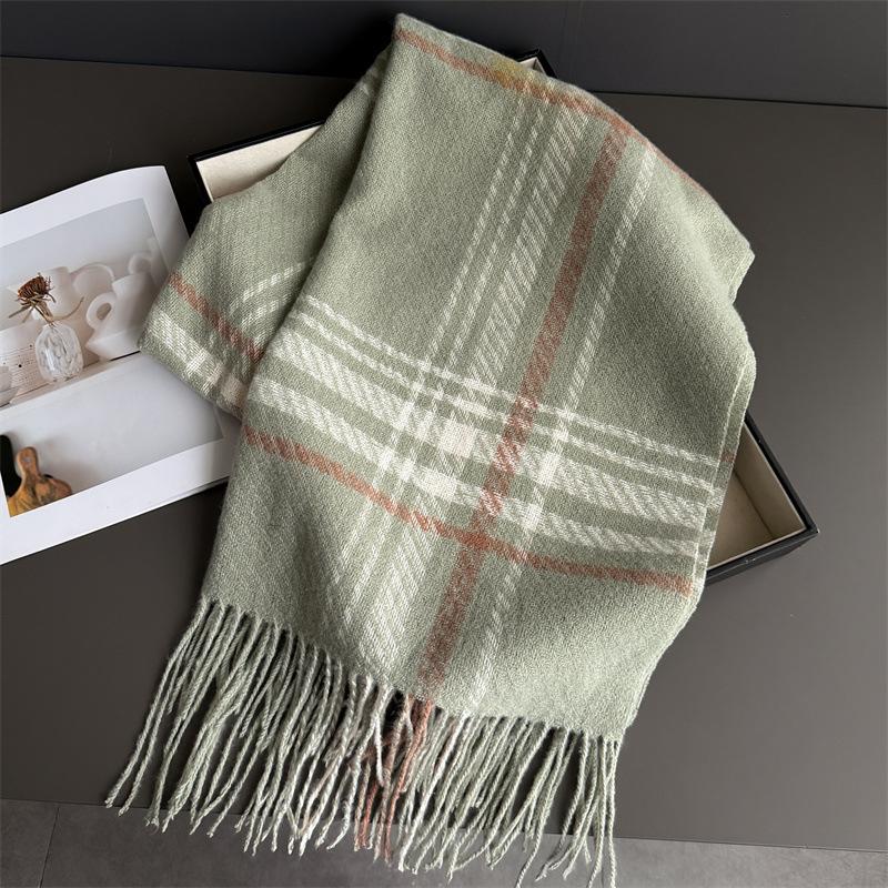 

Winter Warmer Scarf For Women Men Thickened Neck Tassel Pashmina Shawl Faux Cashmere Warps Autumn Elegant Ladies Blanket