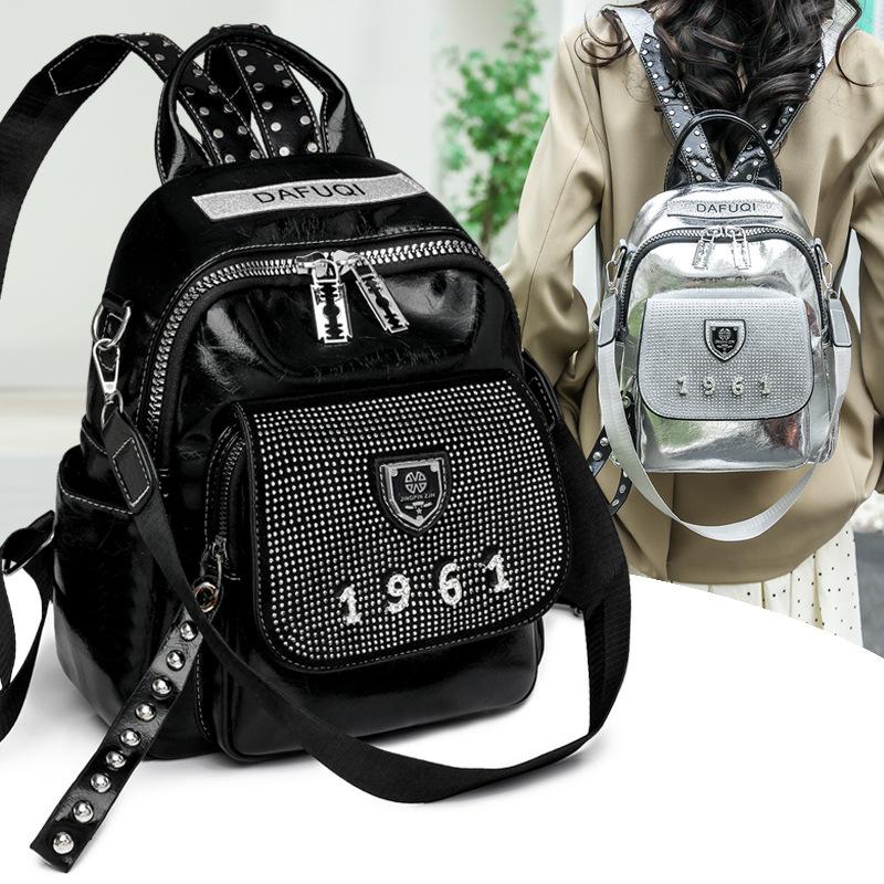 Summer New Backpack Artistic Style Women's Backpack Diamond Inlaid Bag for Outdoor Leisure Travel Bag Texture Women's Bag