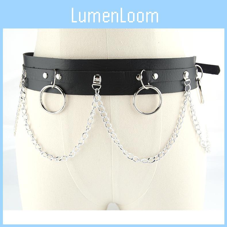 Punk Chain Waist Belt For Women In Black Or Coffee With Heavy Duty Alloy Closure For Casual Gothic Look