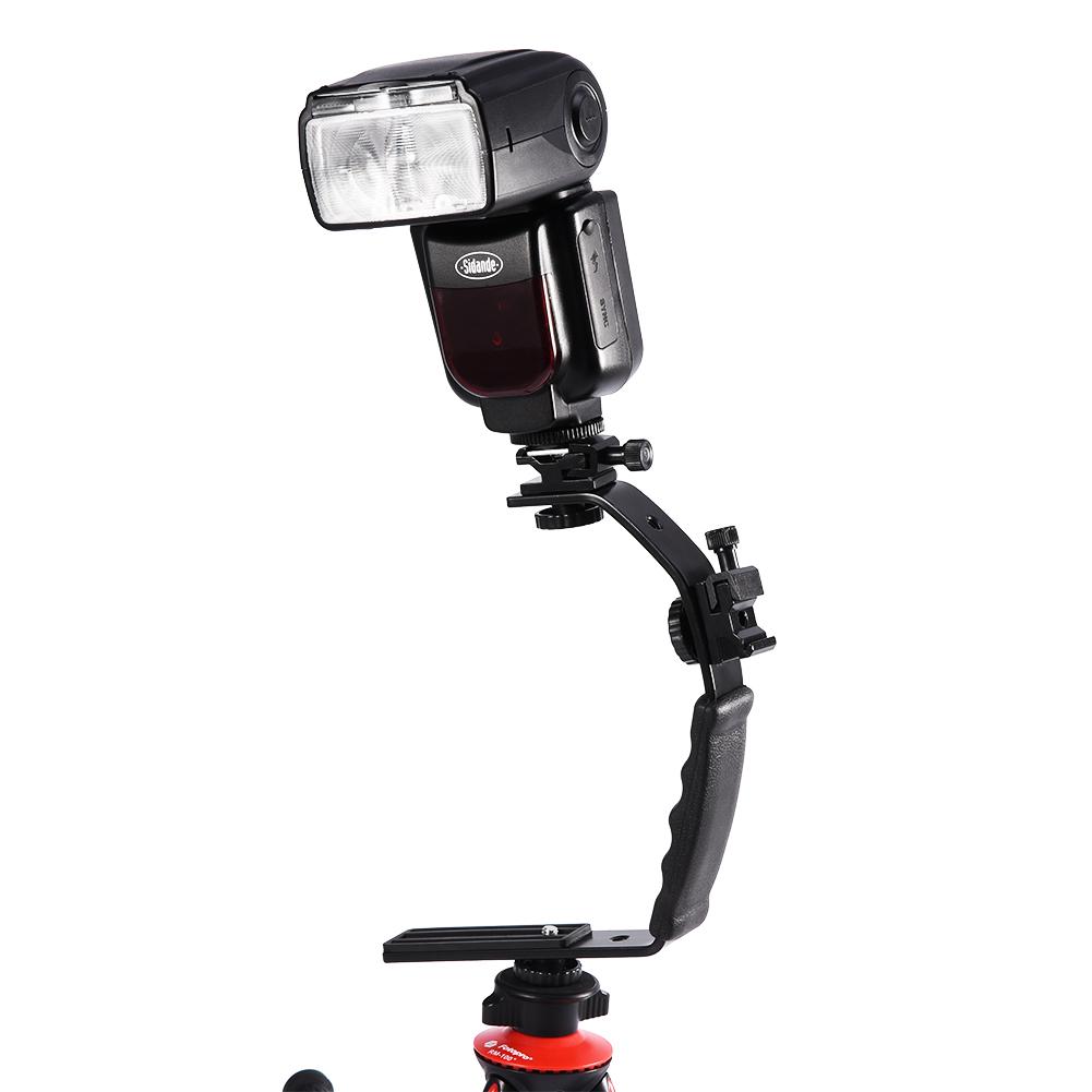 L Shaped Flash Bracket Holder Hot Shoe Mount for Flashlight DV Camcorder 120 135 Film Camera