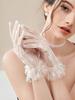 1piece white lace glove elegant transparent lady's short wedding glove
