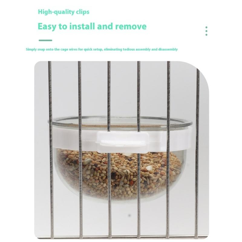 Set of 6 Clear Plastic Bird Cage Feeder Dish For Parakeets Cockatiels Easy To Clean Food Water Dispenser Pet Accessories