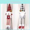Festive Christmas Curtain Tiebacks With Creative Forest Old Man Design And Soft Fabric