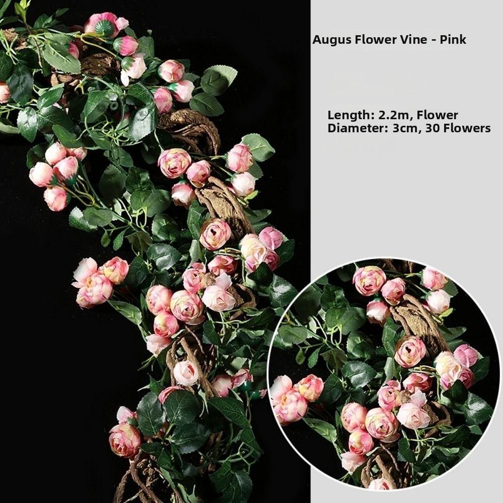 Plastic Silk Artificial Australian Rose Vine 10 Colors 1.8m 54 Heads Hanging Flowers Bud Rattan Wall Decor Rattan