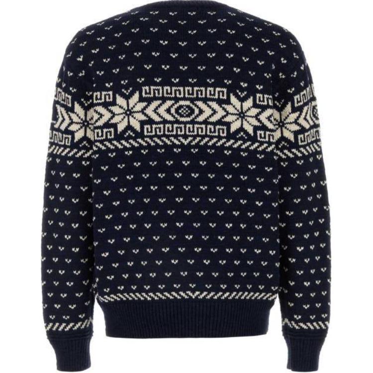 Polo Ralph Lauren Round Neck Drop Shoulder Embroidered Long Sleeve Sweater Men Sweater Dark-Blue 710949304-001