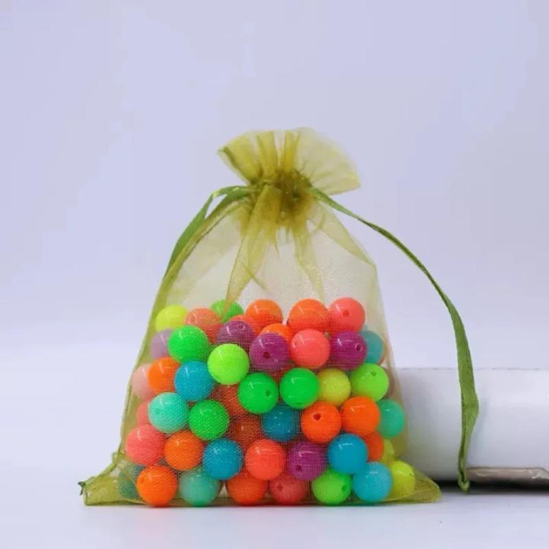 

Organza Bags Small White Gift Bags Christmas Candy Pouch Wedding Party Decor Jewelry Drawstring Packaging Storage 50pcs&7x9cm зелений