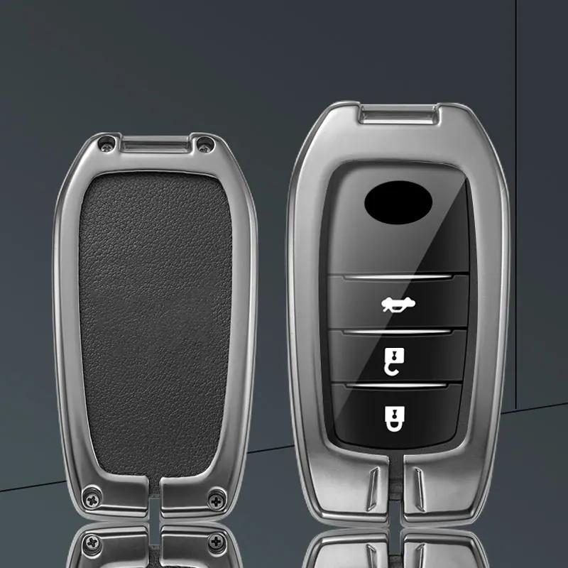 Car Key Case for S1 Sienna Camry Coralla Rav4 Highland Crown Hilux Yaris Land Cruiser Prado Chr 2 3 Button Alloy Leather Fob JH0